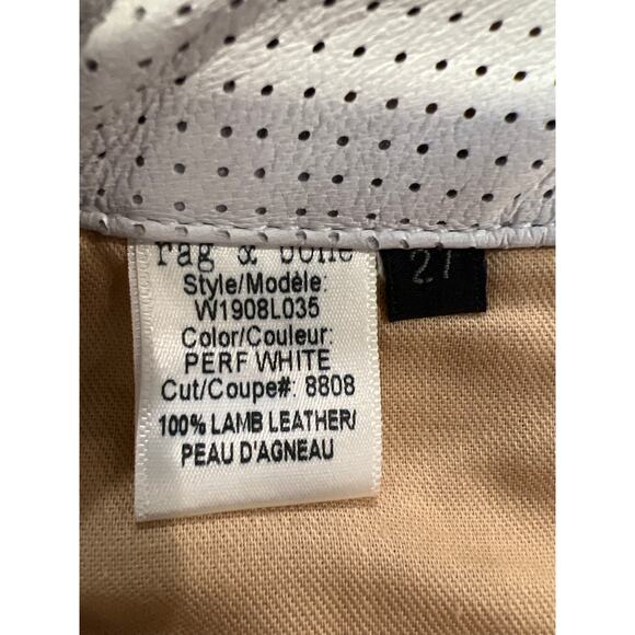 Rag & Bone Women’s 100% Lamb Leather Polka Dots Shorts Size 27‎ White Mid Rise - Picture 5 of 5